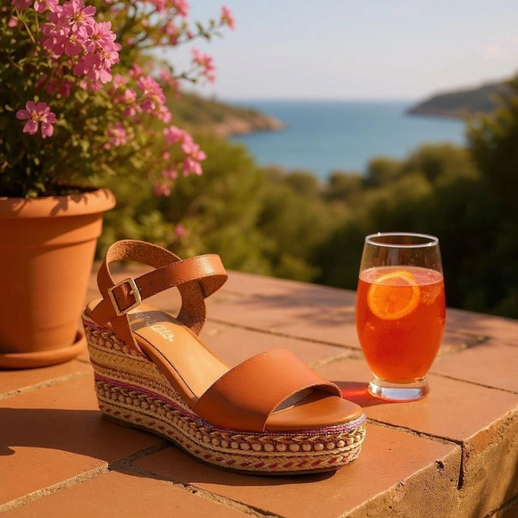 Patrizia Shoes - Patrizia Tisch Woven Pink Fushia Wedge Espadrille Sandal US 9.5 EU41 Cognac